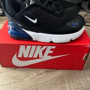 Nike Black and Blue Sneakers with Air Technology